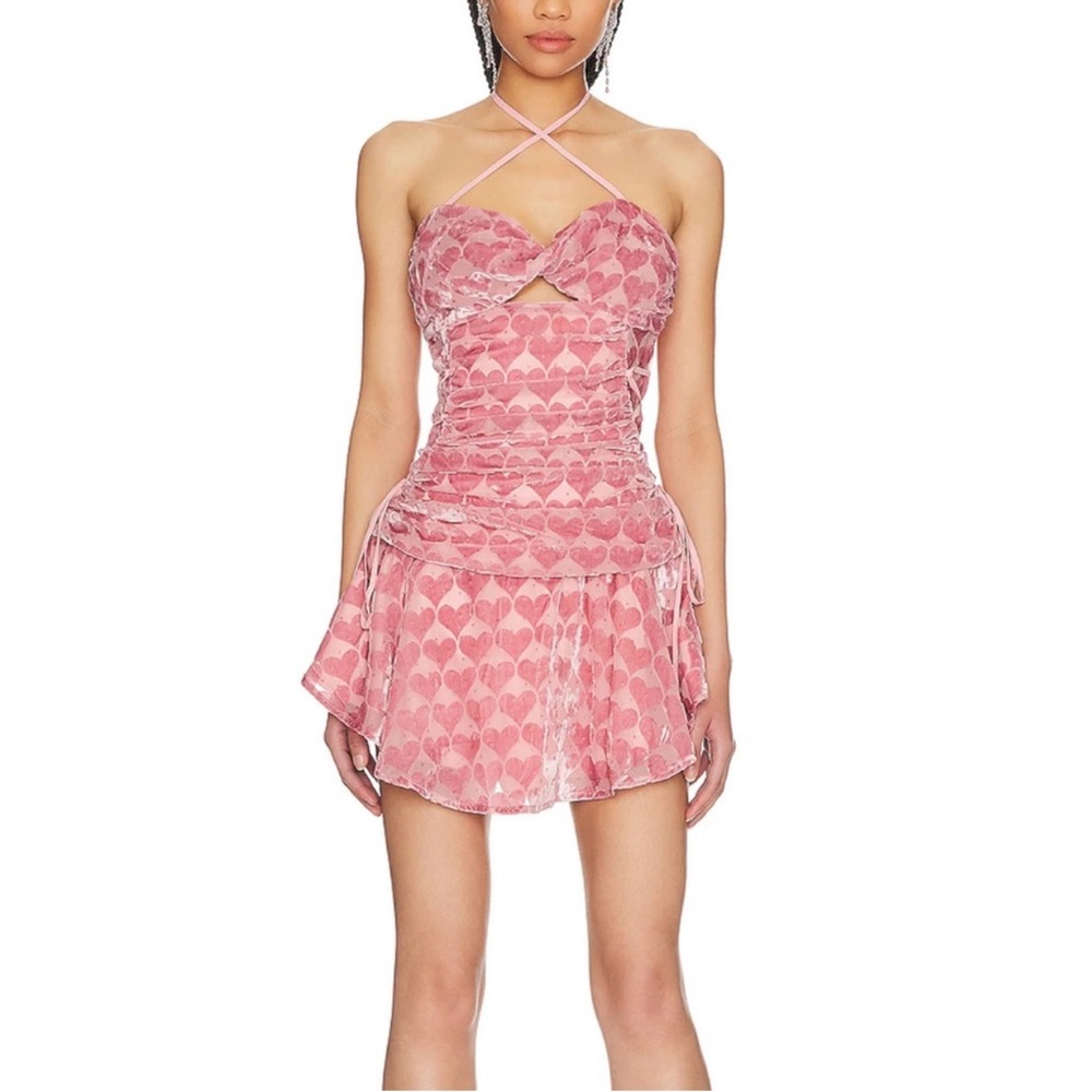 MAJORELLE Trixie Dress in Pink Hearts